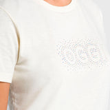 Playera Moda Mujer Manga Corta Brillos Regular Oggi