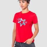 Playera Regular Roja para Mujer - Manga Corta