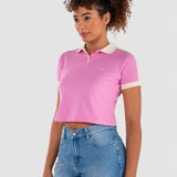 Playera Polo Mujer Manga Corta Slim Rib Oggi