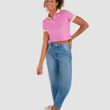 Playera Polo Mujer Manga Corta Slim Rib Oggi