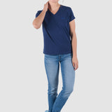 Playera Básica Mujer Manga Corta Cuello V Slim Oggi
