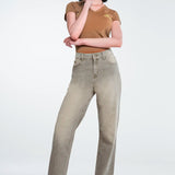 Jeans Mujer Mezclilla Confort Rebeca Recto Zint Olivo Oggi