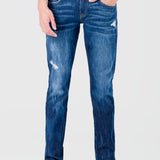 Jeans Moda Hombre Mezclilla Confort Risk Súper Skinny Blu Oggi