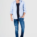 Jeans Moda Hombre Mezclilla Confort Risk Súper Skinny Blu Oggi