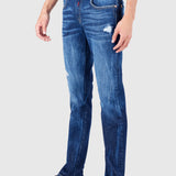 Jeans Moda Hombre Mezclilla Confort Risk Súper Skinny Blu Oggi