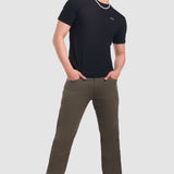 Pantalón Slim Straight Olivo para Hombre - Vaxter