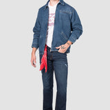 Jeans Straight Azul Oscuro para Hombre - Vaxter