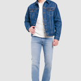 Jeans Slim Straight Azul Claro para Hombre - Vaxter