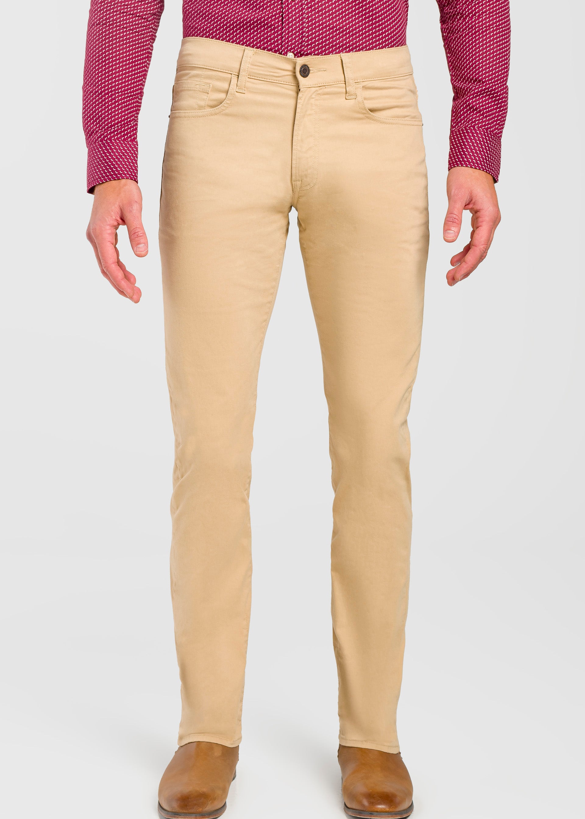 Pantalón Moda Hombre Gabardina Stretch Vaxter Slim Straight Max Oggi