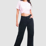 Jeans Amplio Negro para Mujer - Wide Leg
