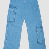 Jeans Amplio Azul Claro para Mujer - Wide Leg