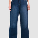 Jeans Amplio Azul Oscuro para Mujer - Wide Leg