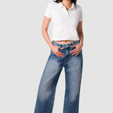Jeans Amplio Azul Claro para Mujer - Wide Leg